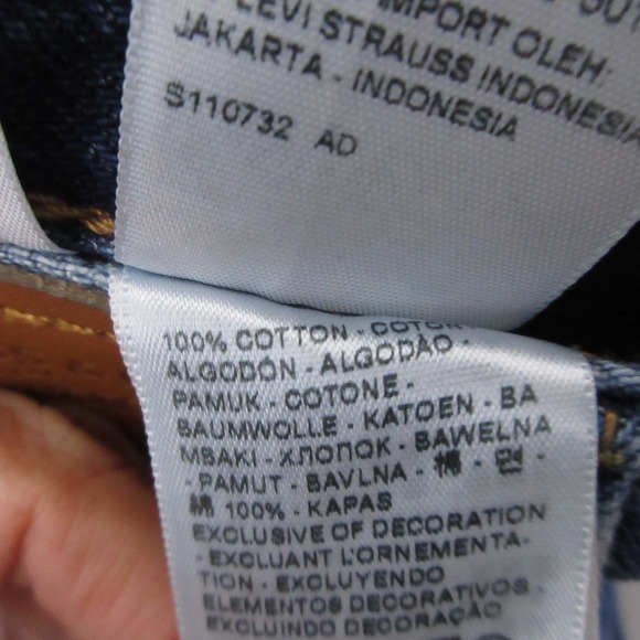 Levis Ribcage Wide Leg Jeans Women 24 Blue Medium Wash Premium Zipper Fade - Picture 13 of 13